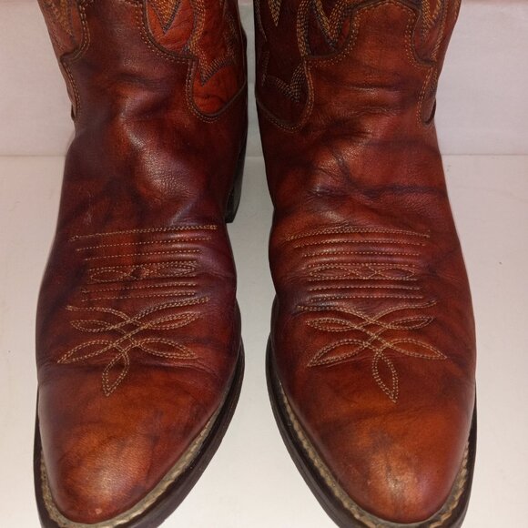 JUSTIN Ladies Sz 7.5B L4562 Chestnut Marbled Leather Deerlite Western Dress Boot - Picture 4 of 15